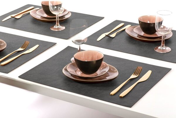 Suport farfurie din imitație de piele ZicZac Troja Rectangle, 33 x 45 cm, negru