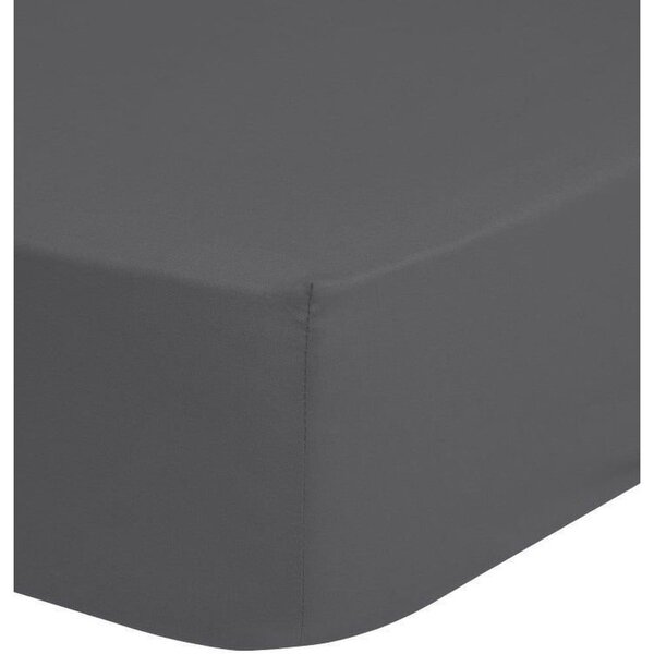 Cearșaf elastic din bumbac satinat HIP, 90 x 200 cm, gri