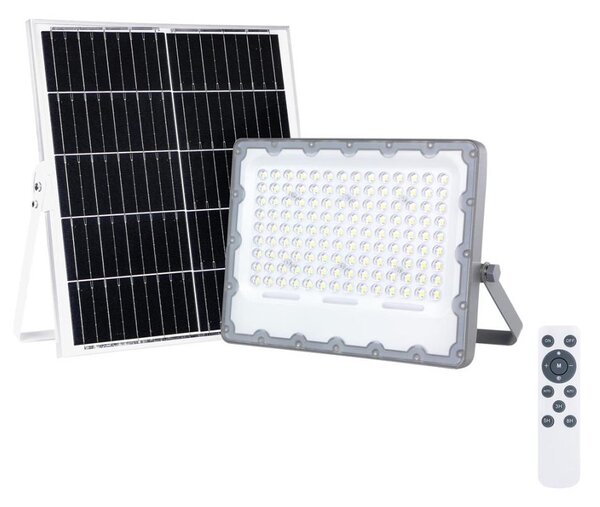 Proiector LED cu panou solar FOCUS, 100W, 15000 mAh, 3,2V, 6000K, IP65, cu telecomandă
