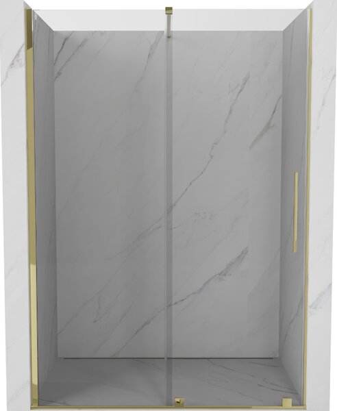 Mexen Velar, usa culisanta pentru deschidere 140x200 cm, sticla transparenta 8mm, auriu lucios, 871-140-000-01-50