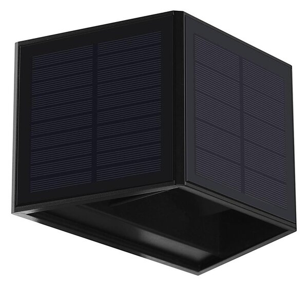 LED lampă solară de perete WINGS LED/2W/1200 mAh 3,7V 3000K IP54 negru