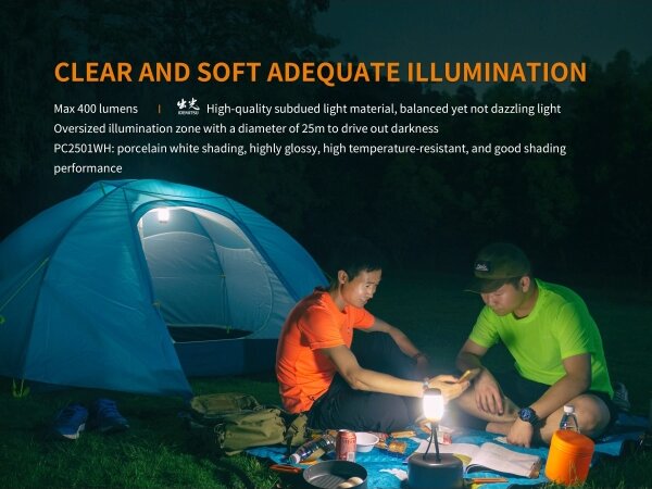 Lampă LED reîncărcabilă portabilă Fenix CL26RRED LED/USB IP66 400 lm 400 h portocaliu