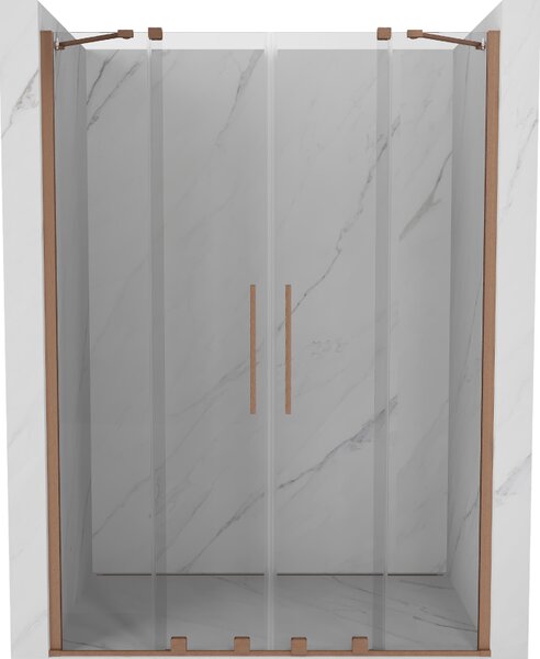 Mexen Velar Duo ușă de duș culisantă 140 cm, transparent, Cupru cu aspect periat - 871-140-000-02-65