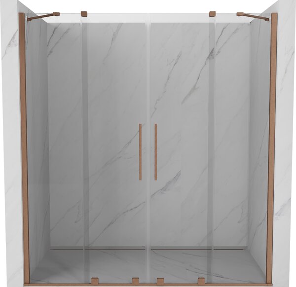 Mexen Velar Duo ușă de duș culisantă 170 cm, transparent, Cupru cu aspect periat - 871-170-000-02-65