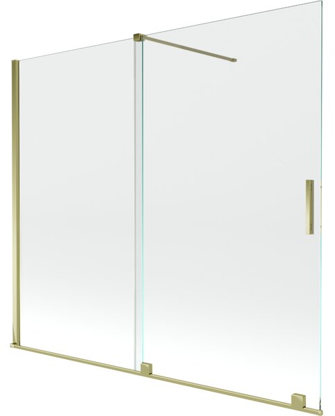 Mexen Velar, paravan de baie glisant cu 2 aripi 180 x 150 cm, sticla transparenta 8 mm, profil auriu lucios, 896-180-000-01-50