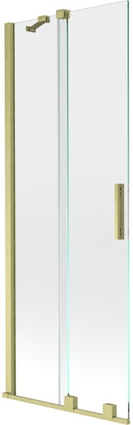 Mexen Velar paravan cadă 2-aripi culisant 70 x 150 cm, transparent, auriu cu aspect periat - 896-070-000-01-55