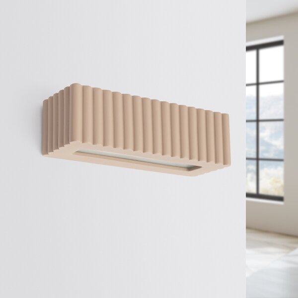 Sollux SL.1887 - Aplica de perete RIGATA 1xE27/15W/230V ceramică/taupe