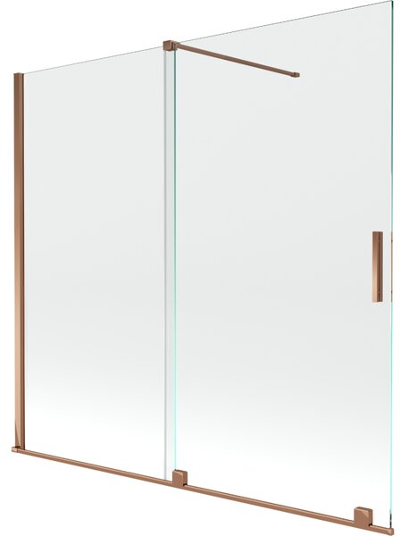 Mexen Velar, paravan de baie glisant cu 2 aripi 170 x 150 cm, sticlă transparentă de 8 mm, aur roz, 896-170-000-01-60