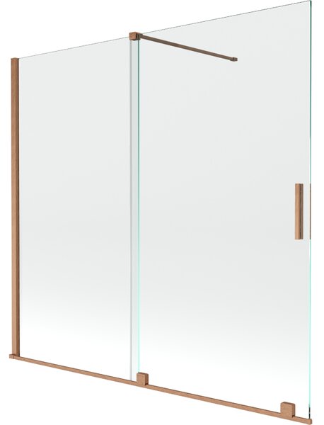 Mexen Velar, paravan de baie glisant cu 2 aripi 170 x 150 cm, sticlă transparentă de 8 mm, cupru mat, 896-170-000-01-65