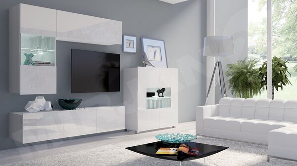 Mobilier living Badiani III (alb + alb lucios). 1121920