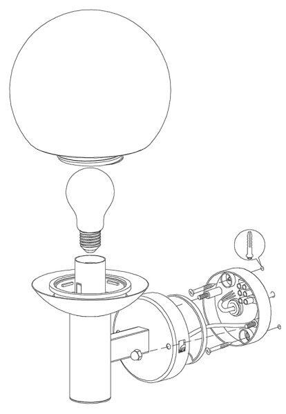 Eglo 97247 - Aplică LED de exterior NISIA-C 1xE27/9W/230V IP44
