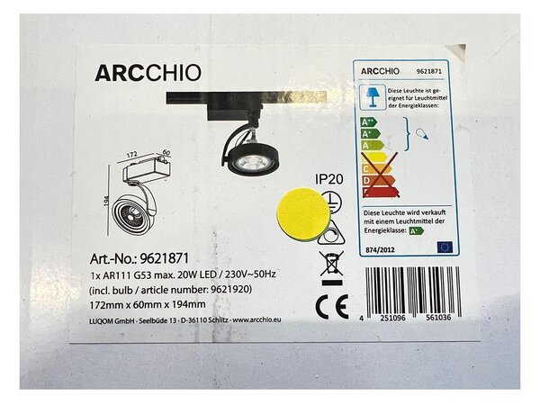 Spot LED pentru sistem de șină RICK AR111 1xG53/13W/230V Arcchio