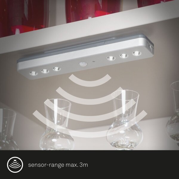 Corp de iluminat LED de orientare cu senzor LERO LED/0,48W/6xAAA Briloner