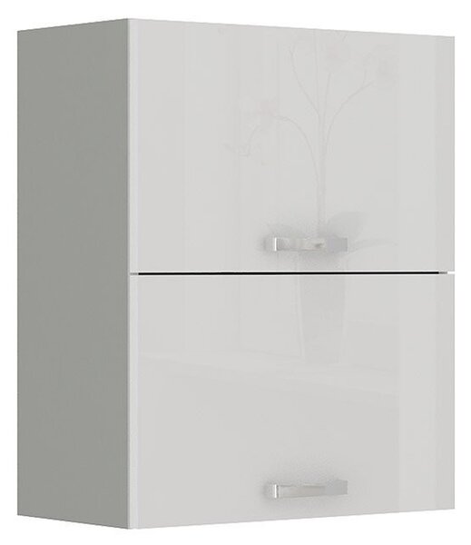 Dulap superior de bucătărie Milo 60 GU-72 (gri + Alb lucios). 1122669