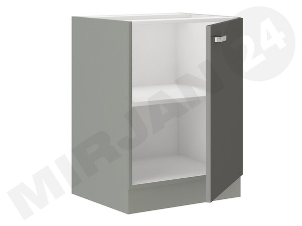 Dulap inferior de bucătărie Milo 60 D 1F BB (gri + gri lucios). 1122662