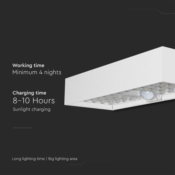 Aplică LED solară cu senzor LED/6W/3,7V IP65 4000K alb