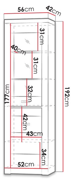 Vitrină Nadenas N4-L (arin închis). 1122700