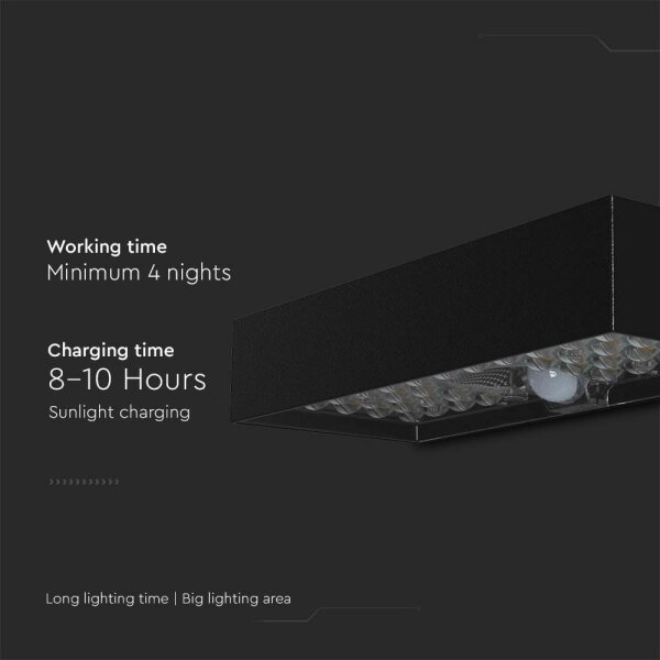 Aplică LED solară cu senzor LED/6W/3,7V IP65 4000K negru