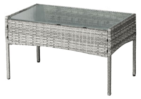 KONDELA Set 4 piese din ratan, pentru grădină, gri, RATANA