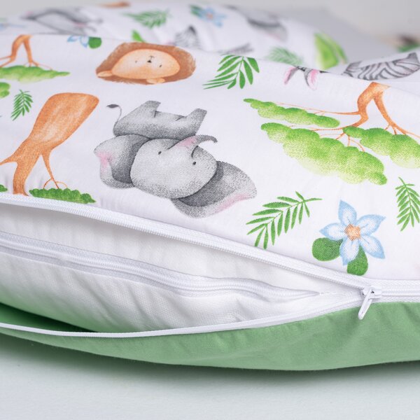 Perna pentru alaptare multifunctionala 3 in 1 Kidizi Celia Safari, poate fi utilizat ca si suport tummy time si fotoliu bebe