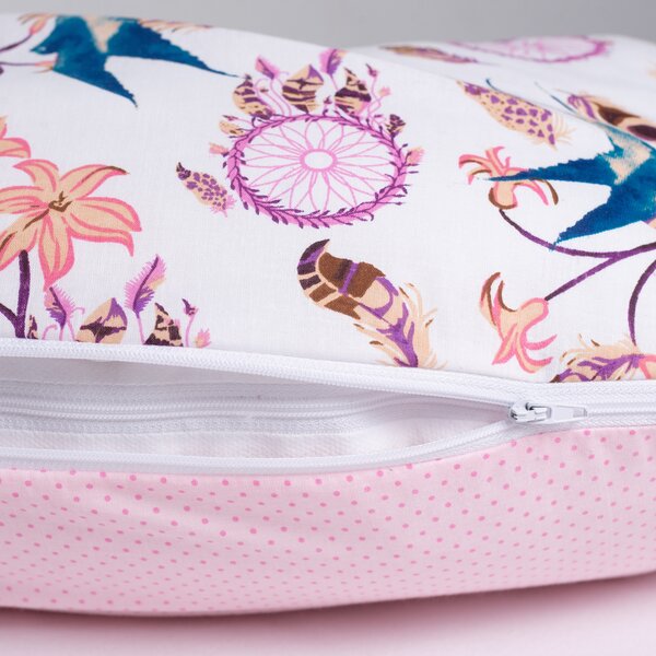 Perna pentru alaptare multifunctionala 3 in 1 Kidizi Celia Swallows, poate fi utilizat ca si suport tummy time si fotoliu bebe