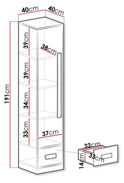 Dulap cu rafturi Rowan RL4 (alb + turcoaz). 1122868