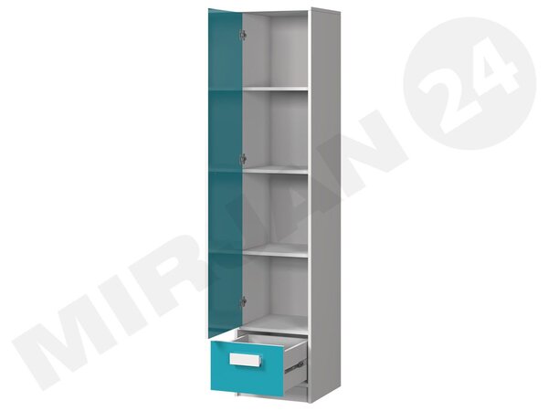 Dulap cu rafturi Rowan RL4 (alb + turcoaz). 1122868