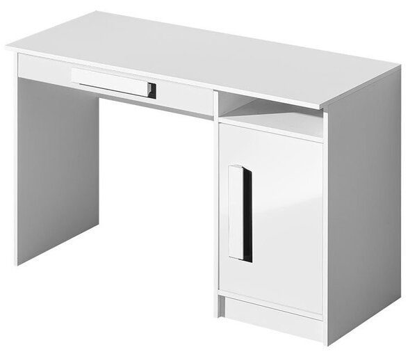 Masă PC Rowan RL9 (alb + alb lucios + gri). 1122866