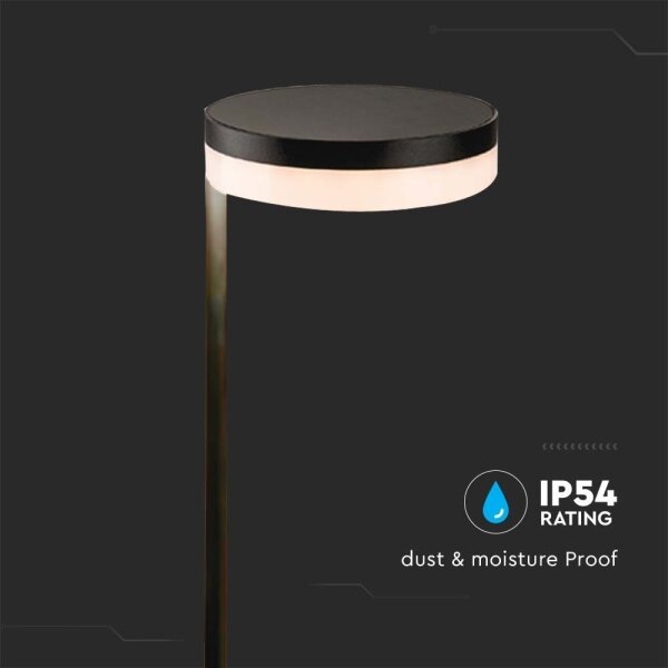 Lampă solară LED exterior 2W 3,7V 3000K IP54 2000mAh negru