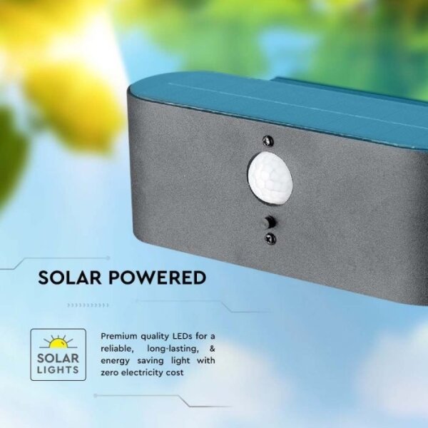 LED lampă solară de perete exterior cu senzor, 2,5W, 3000K, IP54