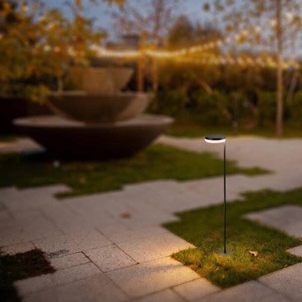 Lampă solară LED exterior 2W 3,7V 3000K IP54 2000mAh negru