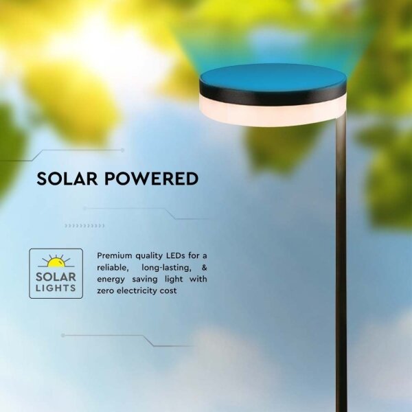Lampă solară LED exterior 2W 3,7V 3000K IP54 2000mAh negru