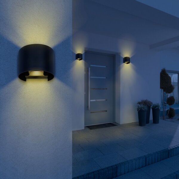 Aplică LED de exterior VERONIKA 2xLED/3W/230V IP44 negru Globo 34168RB