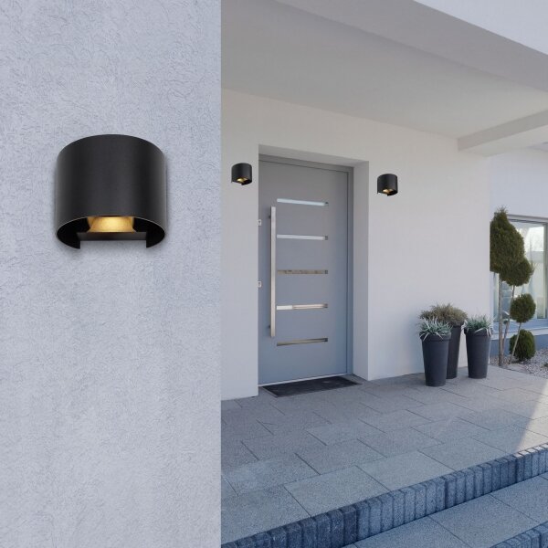 Aplică LED de exterior VERONIKA 2xLED/3W/230V IP44 negru Globo 34168RB