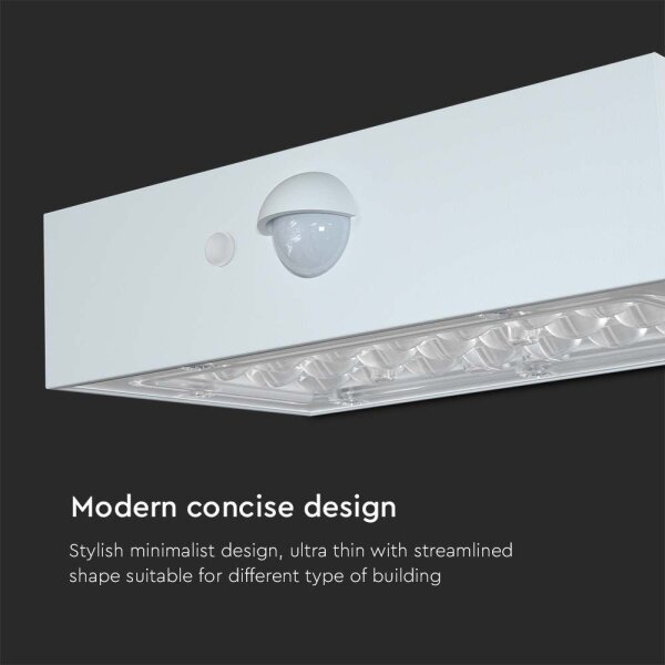 Aplică LED solară cu senzor LED/3W/3,7V 3000K/4000K IP65 alb