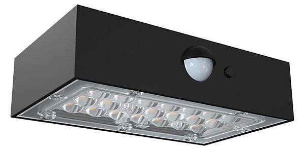 Aplică LED solară cu senzor LED/3W/3,7V 3000K/4000K IP65 negru