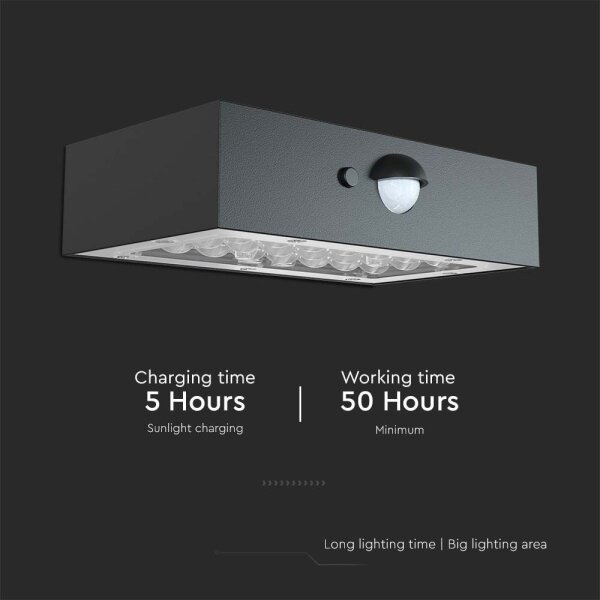 Aplică LED solară cu senzor LED/3W/3,7V 3000K/4000K IP65 negru