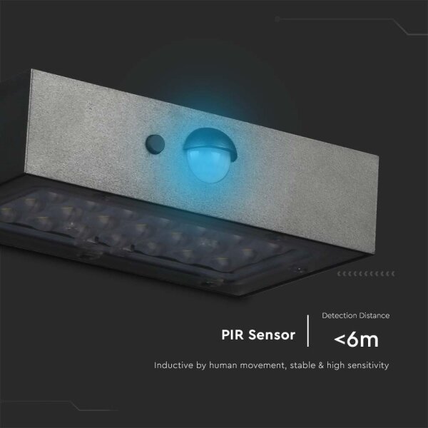 Aplică LED solară cu senzor LED/3W/3,7V 3000K/4000K IP65 negru