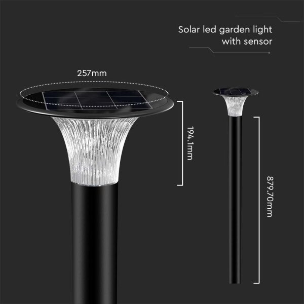 Lampă solară LED cu senzor 15W 3,2V 4000K/6000K IP65 6000 mAh