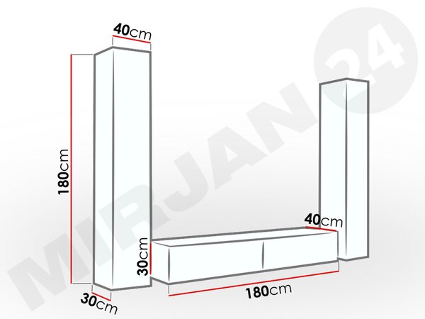 Mobilier living Ziggy IV (negru + wotan). 1123292