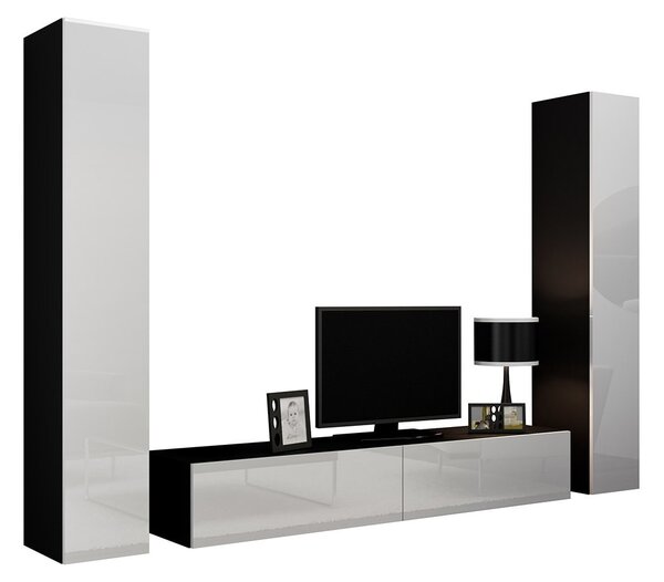 Mobilier living Ziggy IV (negru + wotan). 1123292
