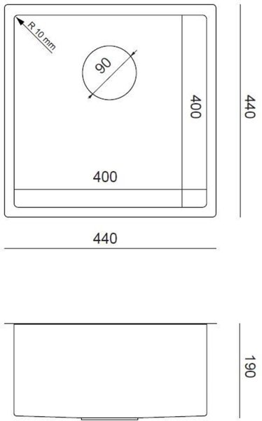 Quadron Anthony chiuveta din otel 44x44 cm oţel MF4444BS