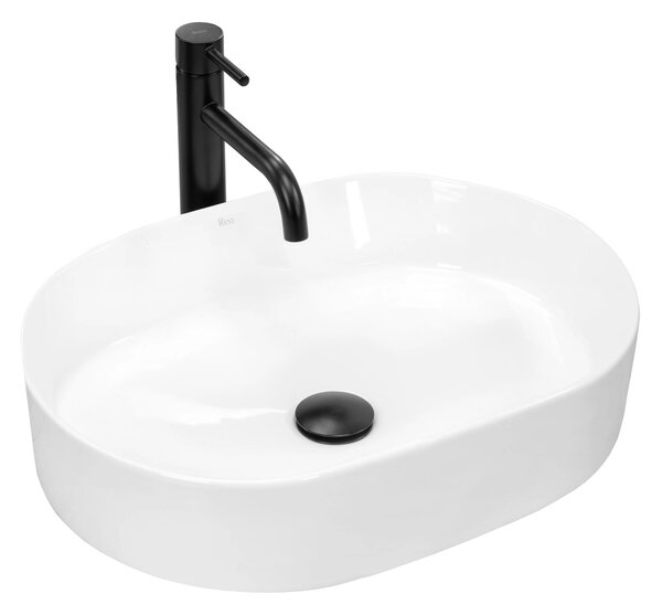 Rea Nadia lavoar 50x38 cm ovale de blat alb REA-U6563