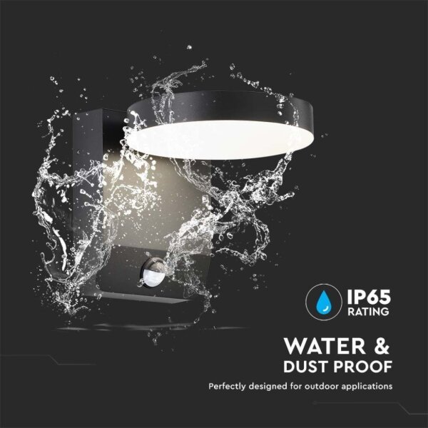 LED Aplica de perete exterior cu senzor LED/17W/230V 3000K negru