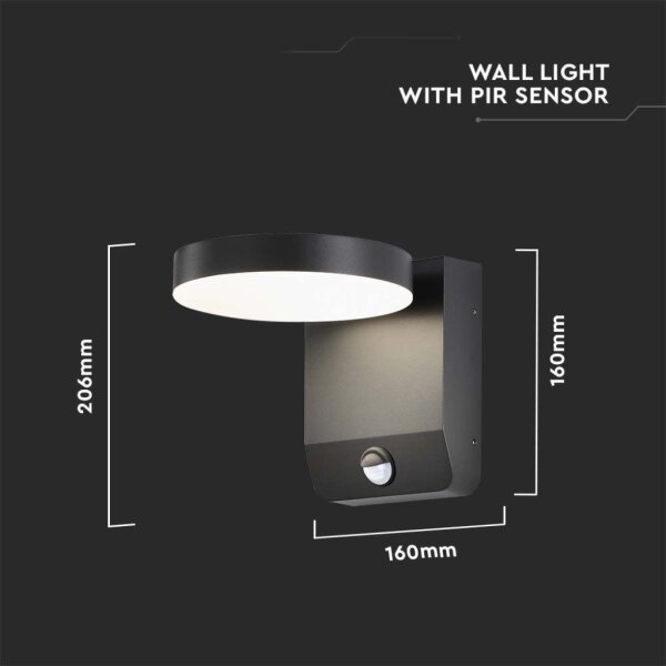 LED Aplica de perete exterior cu senzor LED/17W/230V 3000K negru