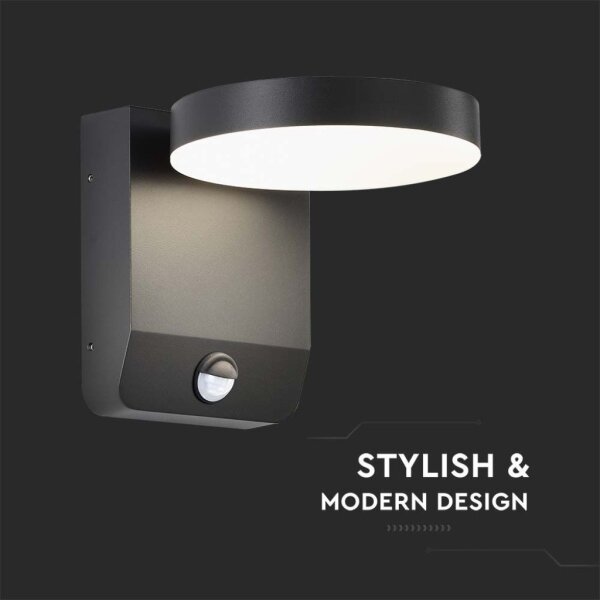 LED Aplica de perete exterior cu senzor LED/17W/230V 3000K negru