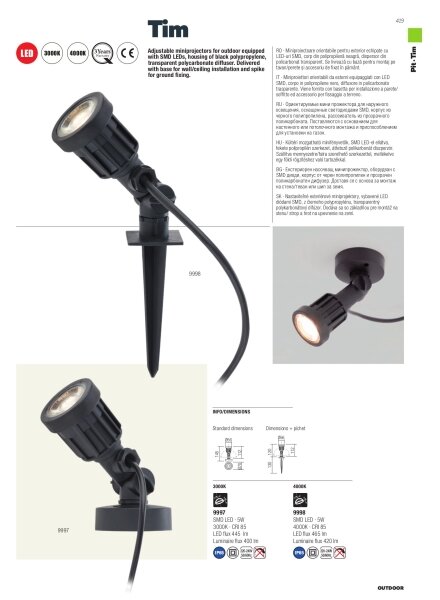Lampă LED de exterior TIM LED/5W/230V IP65 Redo 9997