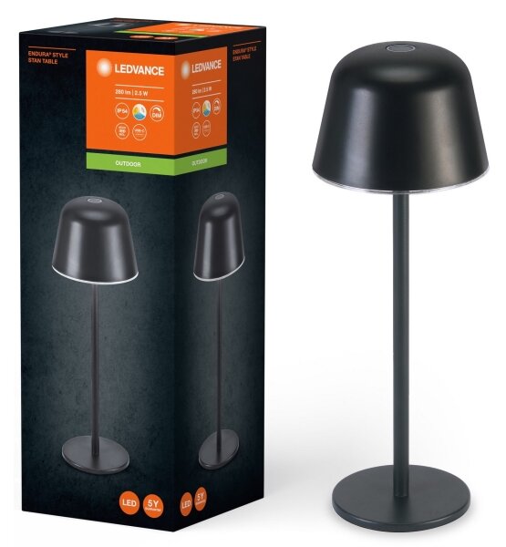 Lampă LED dimabilă reîncărcabilă de masă Ledvance TABLE LED/2,5W/5V IP54 negru