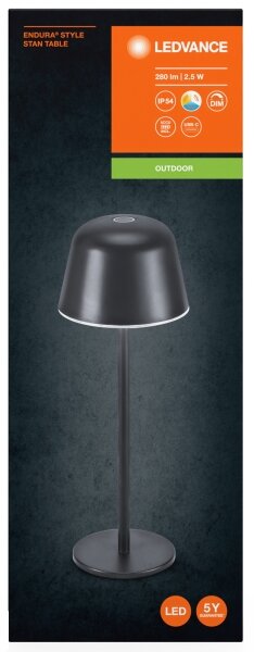 Lampă LED dimabilă reîncărcabilă de masă Ledvance TABLE LED/2,5W/5V IP54 negru