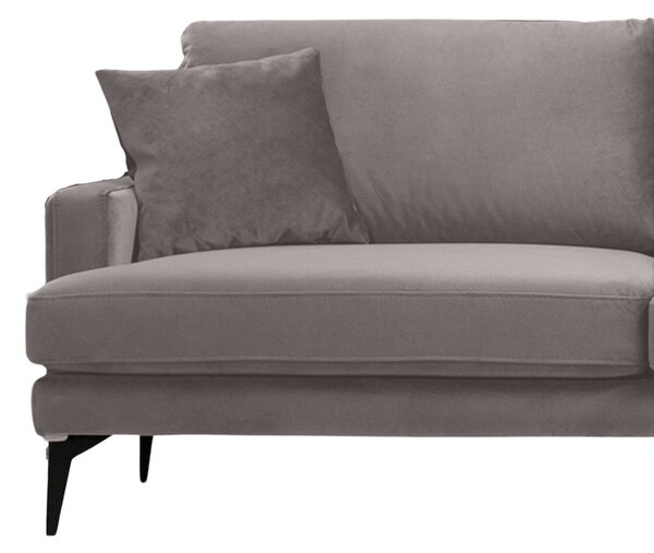 Canapea Fixă AZURRO, 3 locuri, 205x90x85 cm - Outlet, Velutto-Gri